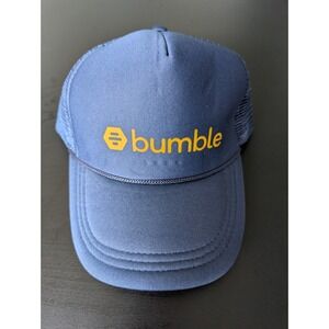 Bumble Dating App Adult Adjustable‎ Snapback Blue Mesh Baseball Trucker Hat